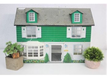 1 Of 2 Vintage Marx Tin Litho  Grey Roof Doll House