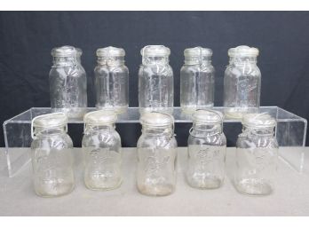 Geoup Lot Of 10 Vintage Glass Canning Jars - Bell Ideal And Atlas EZ Seal