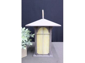 Weathered Brass And Honey Opal Glass Exterior Wall Lantern