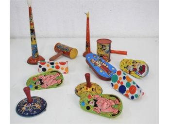 Vintage Tin Party Noisemakers - Mix Of Eras And Styles