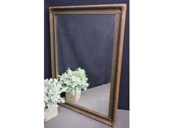 Vintage Leaf& Scroll Faded Green Painted Rectangular Wall Mirror