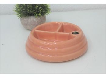 Vintage Pink Ceramic Baby Food Warming/Serving Bowl - Divided Compartments