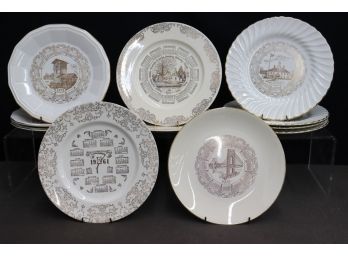 Collection Of New Jersey Historic Site Commemorative Plates - Sheffield Bone White China Marcus Jewelers