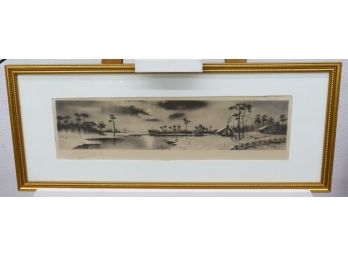 Vintage Pencil Signed Nathan Roswell Gifford Winter Lake Copyrighted By King Mfg. Co. 1890)