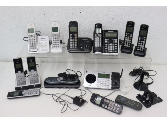 Group Lot Of Cordless Phone/answering Machine Sets, Miscellaneous Remote And Stand