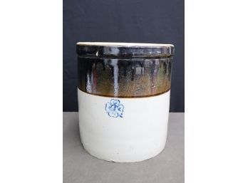 Vintage Heavy Ceramic Dual Glaze Crock (multiple Chips, See Photos)