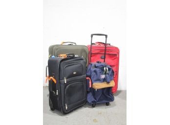 Group Lot Of 3 Suitcases And One Rolling Backpack - TravelGear, SkyWay, Olympia, Pierre Cardin
