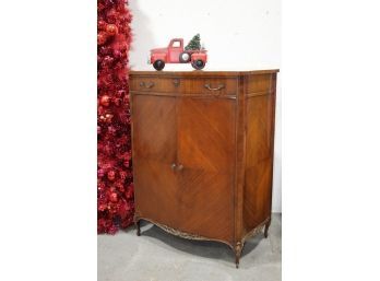 Superb Mahogany Parquetry Bow Front  Marquetry Cabinet Chest Of Drawers