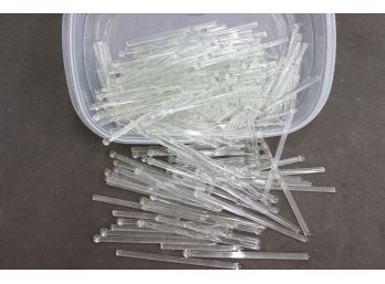 Group Lot Of Clear Ball And Spear Drink Stirrers