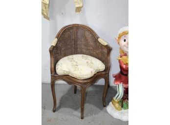 Child's Louis XV Style Caned Corner Chair With Cushion (seat Need To Be Recaned)
