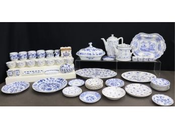 Bounteous Big Lot Of Blue And White Fine China - English And European Continental  Makers