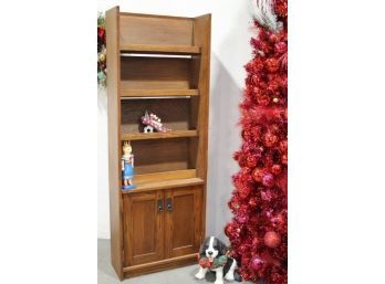 Open Inset Shelve Bookcase With Lower Double Door Cabinet