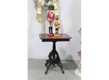 Vintage Dark Mahogany Drawing Table/side Table (repaired Break On One Leg)