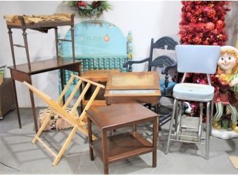 Group Lot - Diverse Collection Of Vintage Furniture And Pieces (mostly Wood)