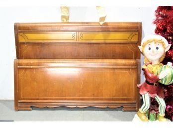 Vintage Deco Style Waterfall Headboard And Footboard Set, Full Size (no Side Rails)