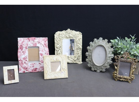 Group Lot Of Small Photo Frames, Various Styles