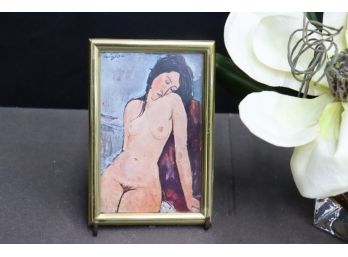 After Modigliani Framed Mini Nude Female In Repose