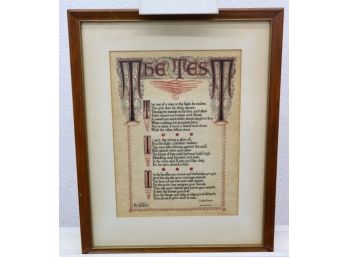 The Test -framed Calligraphic Scroll Print, Poem By Carlisle Straub And Scroll By Edgar M. Paulton