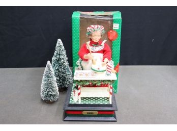 Christmas Carol Playing Mrs. Claus Baking Holiday Scene Musical Figurine - By Holiday Creations