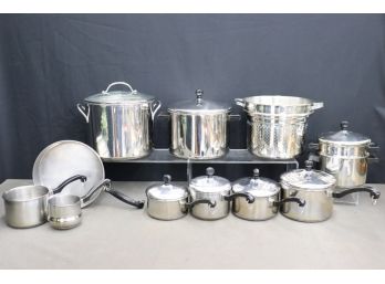 Whats Cooking Good Looking Group Lot Of FARBERWARE  Pots And Pans With Appropriate Lids And Inserts Even