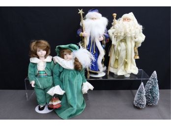 Group Of Christmas Wisemen And Holiday Kids Figurines, Including Brinn's