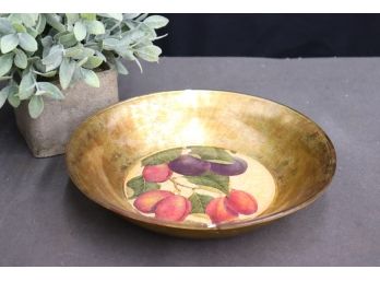 Artisan Painted Low Rim Fruit Bowl By Lesley Roy