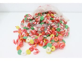 Group Lot Of Artificial Christmas Candy For Tree Trimming And Decoration