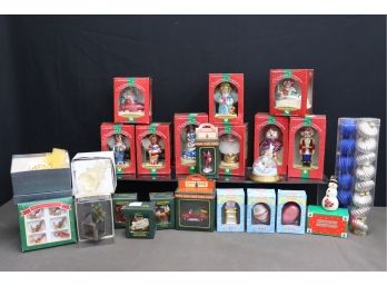 Group Lot Of Various Collectible Ornaments - Brass Key, Coca-cola Town Square, Boyd's Bears And Others