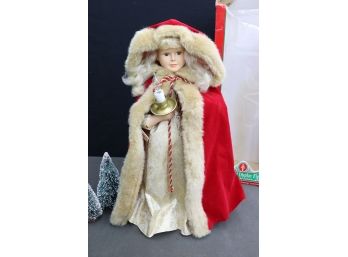 Young Lass In A Long Red Cape Animated Display Figure Telco Motion-ette