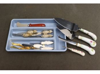 Assortment Group Lot Of Cheese And Hors D'oeuvres Knives