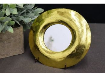 Small Funky Porthole Mirror In Gold Concave Form Frame
