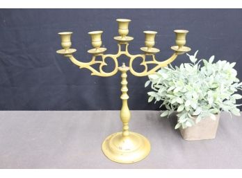 Painted Metal Five Light Candelabra (perfect For That 4 Day Chanukah, Oy)