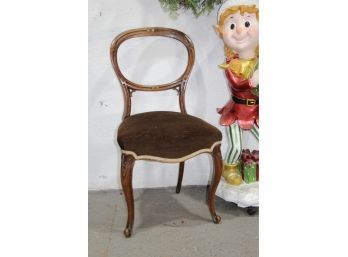 Fine Upholstered Victorian Style Balloon Back Side Chair