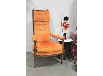 Very Special MCM High Back Ever-Orange Upholstered Arm Chair