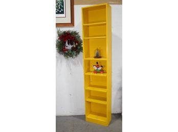 Yellow Tall Narrow Seven Shelf Wall Unit