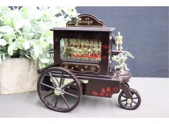 Kings Music Box Jewelry Organ Grinder Motion Carriage Wind Up Wagon