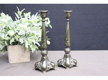 Rooco Revival Ball And Pillar Candlestick Holders