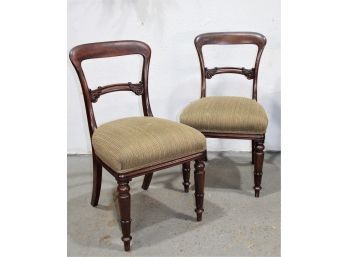 Pair Of George IV Gillows Style Curved Top Rail Side Chairs