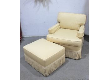 Tassel Front Ottoman And Club Chair Set