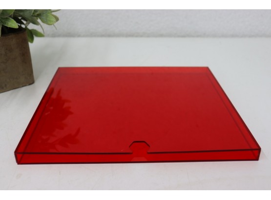 Ruby Red Acrylic Narrow Notched Box - 11' W