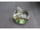 Stemmed Apple And Stemmed Pear Art Glass Objet/Paperweights
