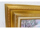 Framed Original Enamel On Copper Painting, Signed Lucey
