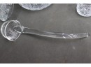 Cut Glass Crystal Punch Bowl And Glass Cup Set - Bowl With Ladle And Ball Finial Lid