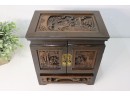 Substantially Carved Wood Chinoiserie Jewelry Box