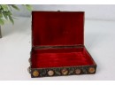 Ornate Filigreed Pewter Box With Mixed Colored Stones