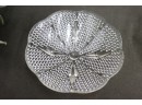 Two Hobnail Pressed Glass Scallop Edge Pedestal Dishes
