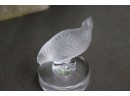 Signed Lalique France Crystal Quail