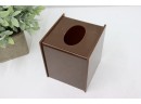 Two Brown Geometric Tissue Box Holders