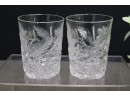 Group Of 5 Cut And Frosted Flower Rocks Glasses