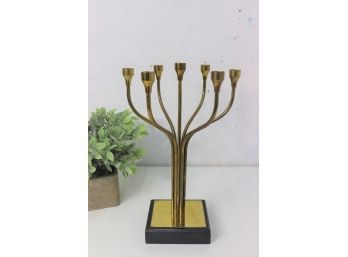 Vintage Jerusalem Hadany Arts Moveable Brass Arm Sculptural Menorah/Candelabrum  - Two Base Plates,